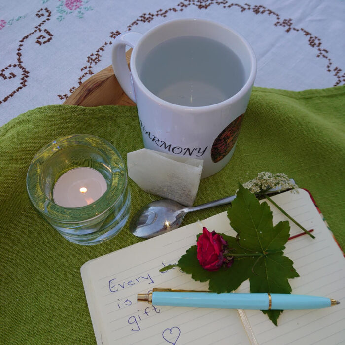 Vit keramisk mugg 325 ml - Harmony in my hand - Bild 2