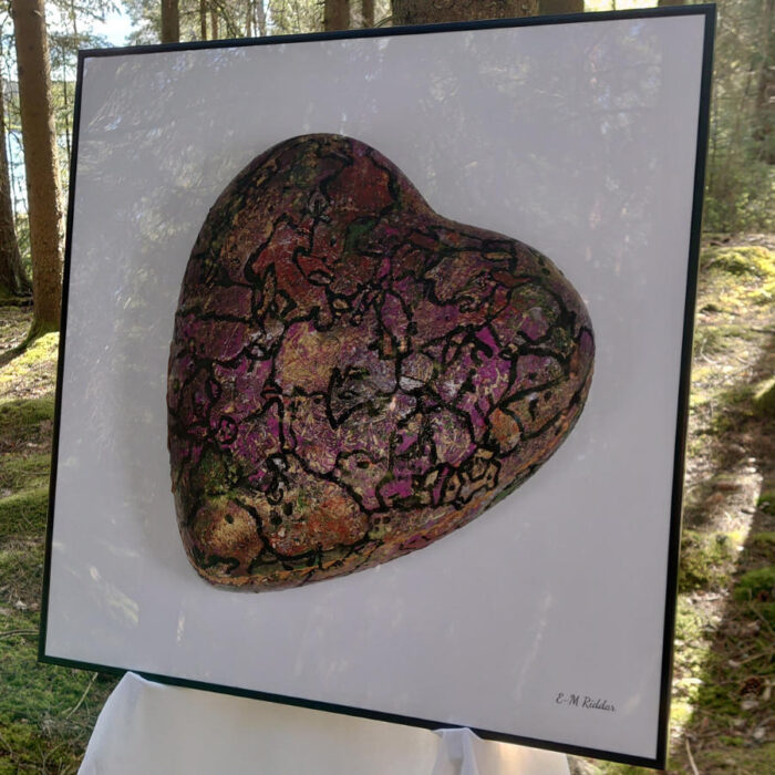 Inramad poster på matt papper i museikvalitet, med metallram - Själshjärta