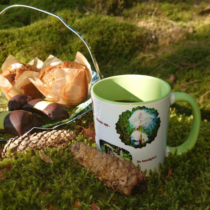 Vit 11oz keramikmugg med färgad insida - Mugg - Viskningar från naturens magiska värld